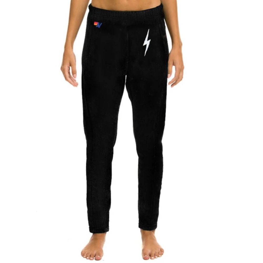 Aviator Nation Bolt Stitch Jogger Sweatpants Black/White Medium